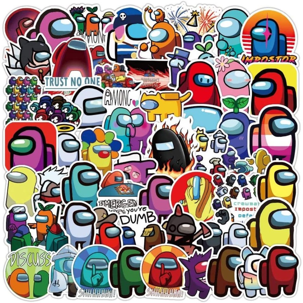 Among Us Stickers 100 Pcs Graffiti Anime Waterproof Trendy Adult Stickers